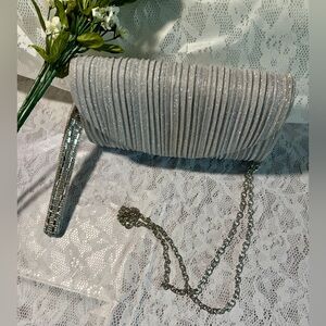 Silver Glitter Clutch